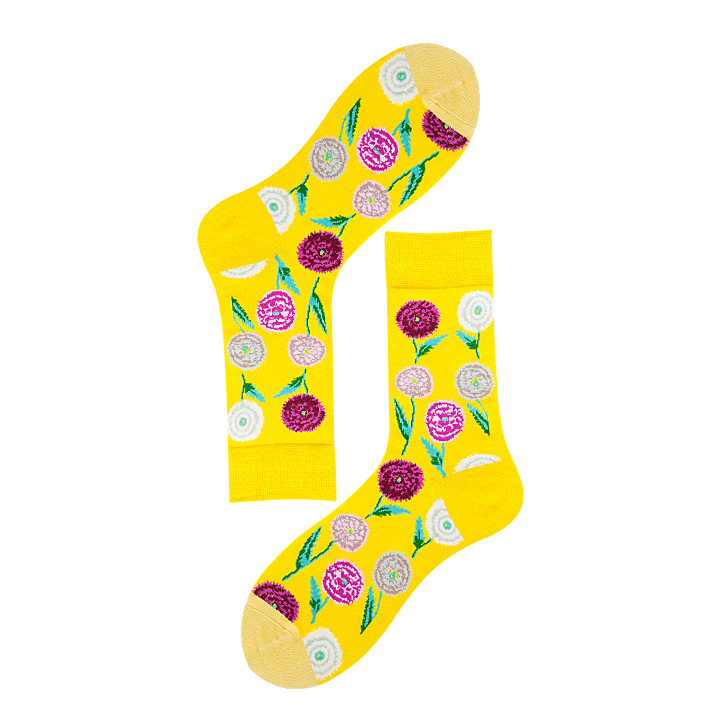 Big Flower Four Seasons Cotton Socks Couple In Tube Socks Personalized Socks